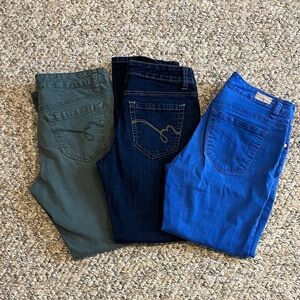 Bandolino Women's Jeans Trio - Olive,Dark Denim, Bright Blue